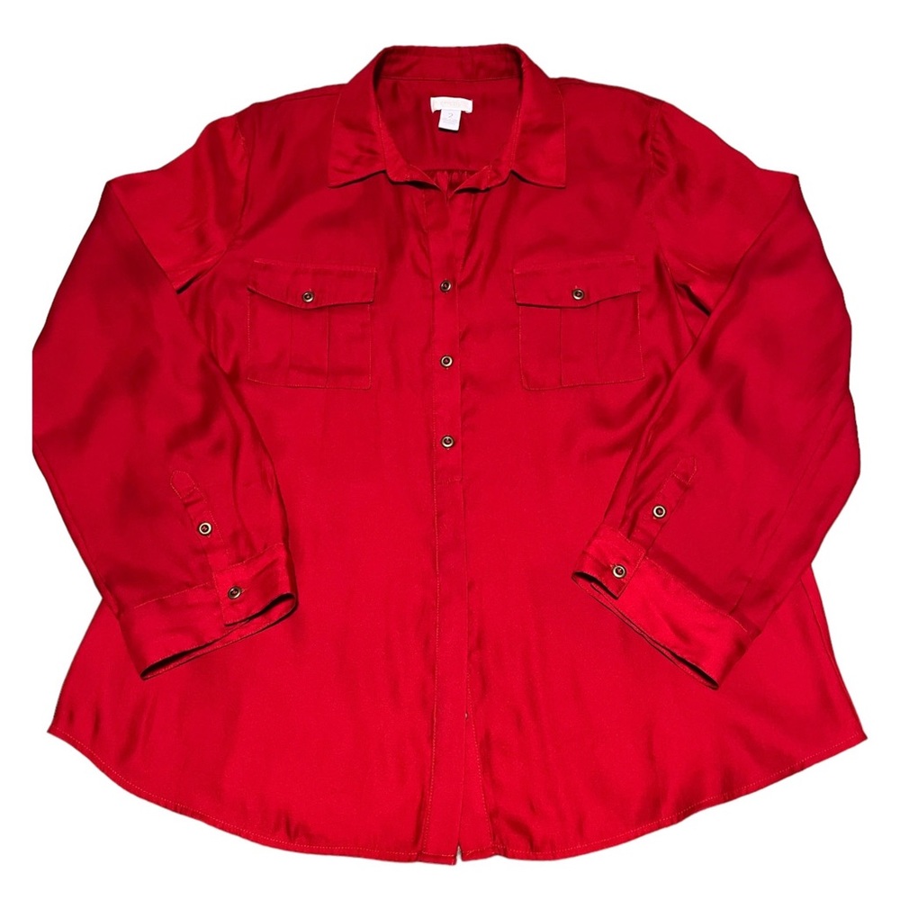 Chico’s 2X Long Sleeve Lightweight Button Down Blouse